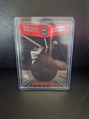 2015 Topps Star Wars Chrome Medallion Obi-Wan Kenobi vs Count Dooku #050/150